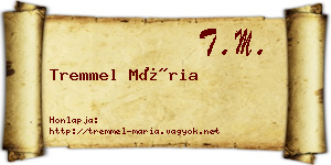 Tremmel Mária névjegykártya